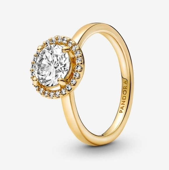 Authentic Pandora Sparkling Round Halo Ring size 54 us 7 - Picture 1 of 5